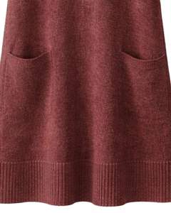 Customized Maroon <b>Womens</b> Knitted Sleeveless <b>Vest</b> Dress With V Neck Pockets Soft Acrylic Winter Casual Custom Manufacturer Design - Product Image 6