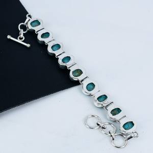Turquoise Gemstone Handmade Luxury Charm Sterling Silver <b>Bracelet</b> GIA Certified Gifts for Her - Product Image 4