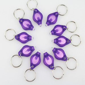 Mini portachiavi UV LED torcia a torcia a luce multicolore lampada bianca <span class=keywords><strong>e</strong></span> viola portachiavi luce UV portachiavi torcia a raggi ultravioletti - Product Image 1
