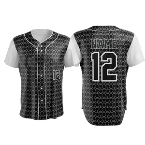 Unisex <b>Baseball</b> Uniform Set Geometric Print Jersey Gray Pants Quick Dry Breathable 100% Cotton Short Sleeve Button Front Adult - Product Image 4
