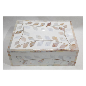 Magnifique et le plus exclusif meilleure vente en bois nacre incrusté de couleur blanche boîte à bijoux en forme de rectangle pour les cadeaux de mariage - Product Image 1