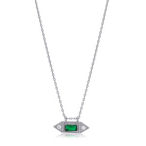 Forme géométrique émeraude avec pierre de Zircon pendentif à breloque turc fait à la main vente en gros bijoux en argent Sterling 925 - Product Image 5