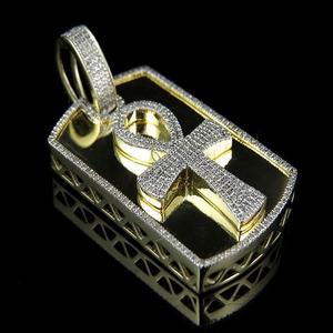 Rectangle Design <b>Cross</b> Pendant With Moissanite Diamond Iced Out S925 <b>Silver</b> Hip Hop Jewelry Custom Charm <b>Necklace</b> - Product Image 1