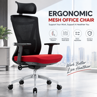 Chaise de bureau réglable haut de gamme en maille, dossier haut, cadre noir avec appui-tête pour cadre dirigeant, salle de réunion