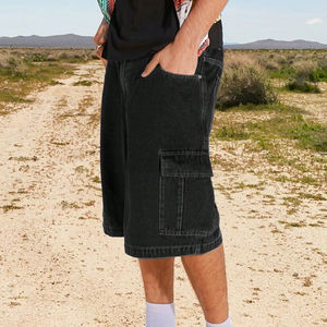 Shorts Vaqueros Personalizados de Corte Holgado para Hombre, 100% Algodón Ecológico, con Bolsillos Tipo Cargo, Casuales, Lavados, para Verano - Product Image 6