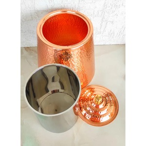 Copper Hammered Stainless Steel Dishwasher Safe Airtight Storage Container <b>for</b> Home Kitchen <b>Camping</b> Use As a Spice <b>Box</b> Sugar <b>Box</b> - Product Image 3