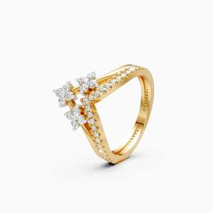 Anillo de declaración con corona de diamantes cultivados en laboratorio Tiara de 0.44 ct, redondos, en oro amarillo, blanco y rosa de 9 quilates. - Product Image 2