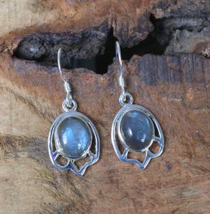 Boucles d'oreilles en argent sterling 925 avec labradorite, bijoux en pierres précieuses faits à la main, cadeau élégant et mignon pour femmes, anniversaire, fête - Product Image 5