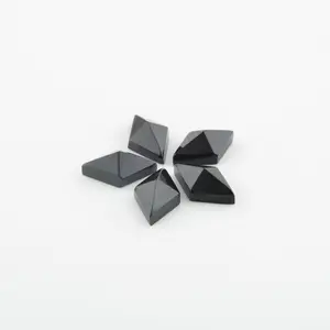 Smooth Black <b>Onyx</b> 10x16mm Diamond Pyramid Shape Loose Calibrated Cabochons for Making Beautiful <b>Necklace</b> at Affordable Prices - Product Image 1