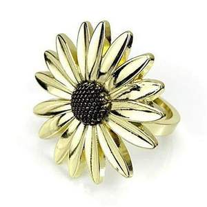 Rond de serviette design tournesol personnalisé élégant accessoires décoratifs de table anneau de serviette vaisselle mariage et fête porte-serviettes - Product Image 1