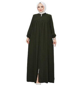 Elegante y Transpirable Abaya Islámica de Lino, Vestido Tradicional Musulmán Vintage hasta el Tobillo, Estilo Árabe, Qatarí, Turco, Casual, Primavera - Product Image 1