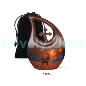 โกศสำหรับผู้ใหญ่สำหรับใส่เถ้ากระดูกของมนุษย์ตกแต่งสำหรับงานศพแบบไขว้ขนาดใหญ่พร้อมถุงกำมะหยี่ฟรี - Product Image 3