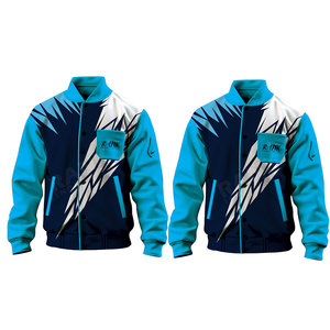 Wholesale Customized Design Printing Stand Collar Front Logo <b>Fleece</b> Breathable Eco-Friendly Letterman Winter <b>Jacket</b> Streetwear - Product Image 4