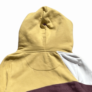 Sudadera con capucha de bloque de color dorado informal para mujer, ropa de calle, Sudadera con capucha y cuello de lana de algodón transpirable, Top - Product Image 5