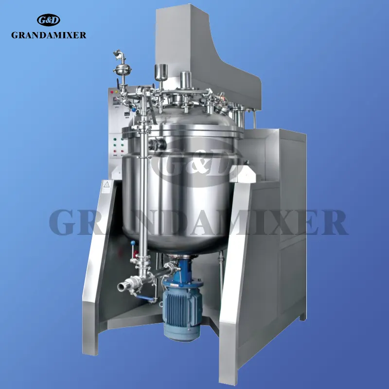 Máquina de fazer loção em gel de 100-500 litros, creme homogeneizador a vácuo, emulsificante, pasta de dente, misturador de cosméticos