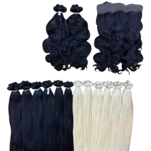 ผมต่อเวียดนามแบบฟูลเลซแท้ชนิดเรมี่ ความหนาแน่นสูง สีดำธรรมชาติ สีบลอนด์ ผมตรง ผมหยักศก ผมลอน โคนสีเข้ม - Product Image 1