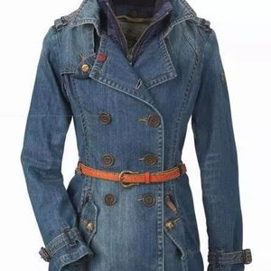 Chaqueta vaquera larga clásica para mujer, elegante, de gran tamaño, versátil, hasta la rodilla, capas de moda, ropa de calle Vintage esencial - Product Image 1