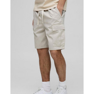 Pantalones cortos Cargo informales para hombre, pantalones cortos Cargo de algodón con cordón para hombre, pantalones cortos de verano con cintura con cordón - Product Image 1