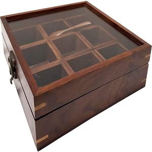 Handcrafted Wooden Spice Box with Dividers <b>for</b> <b>Organized</b> Storage of <b>Kitchen</b> Spices Herbs Seasonings and Condiments - Product Image 6