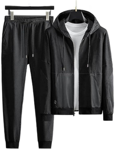Manufacturer Custom logo Training Jogging Wear Plain Sweatpants and Hoodie Set High Quality Custom Men Sweatsuit Tracksuit - Product Image 3