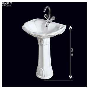Fregadero de pedestal de cerámica de calidad lujosa y moderna, fácil de limpiar con grifo de un solo orificio, Juego completo para hoteles y artículos sanitarios - Product Image 4