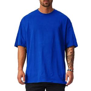 Camiseta básica con hombros caídos para hombre, camisetas de algodón 2023 de gran tamaño con dobladillo curvo de color personalizado de alta calidad % 100 - Product Image 5