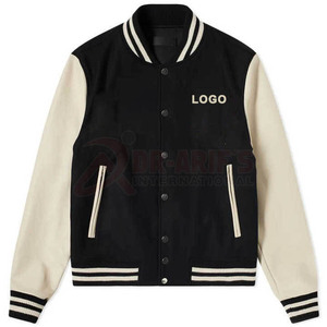 Chaqueta universitaria promocional, abrigos universitarios lisos para hombre, chaquetas negras bordadas, chaqueta Bomber de satén con logotipo personalizado - Product Image 1