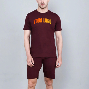 Conjunto de Camiseta y Pantalones Cortos Ligeros y Elásticos para Hombre, para Entrenamiento en Gimnasio, Deportes al Aire Libre, Rutinas de Viaje, 100% Poliéster - Product Image 1