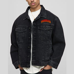 Veste en jean délavée sur mesure pour hommes veste respirante avec logo brodé de détresse personnalisé OEM/ODM très vendu - Product Image 4