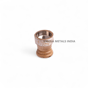 Quemador de Incienso Bakhoor de Acero Inoxidable Marrón Oscuro Hecho a Mano con Soporte de Madera, Decoración Árabe para el Hogar o el Majlis - Product Image 1