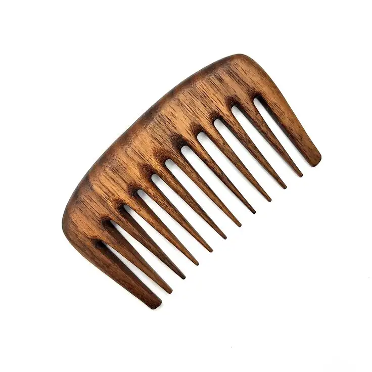 Natural Finishing wooden Comb Beard Grooming Scissors Mustache Brush and Comb Kit Beard Gift Set Bag Customized Sea Hair