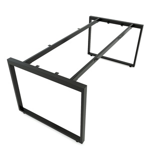 HBRT008 Minimalist Chinese Conference <b>Table</b> 90x180cm Rectangular System Metal Steel Legs Assembly Hotel <b>Office</b> Furniture - Product Image 3