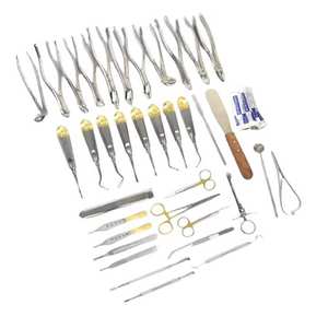 Kit d'instruments manuels professionnels en acier inoxydable pour chirurgie dentaire orale, 75 pièces, avec extracteurs et forceps, certifié CE - Product Image 2