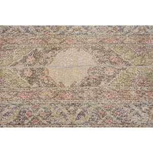 Vintage Rug, 2.2x12.3 ft Turkish Rug, <b>Brown</b> Red Ombr <b>Wool</b> Rug - Product Image 4