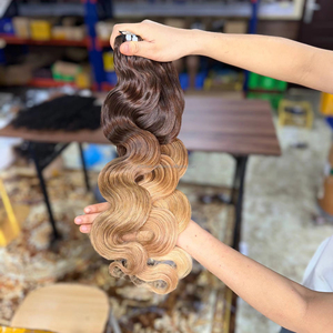 Extensiones de Cabello Humano Virgen Vietnamita, Ondulado Natural, con Cierre, Reflejos Rubios Miel, Sin Procesar - Product Image 3