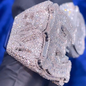 Full Iced Diamonds <b>Emerald</b> Cut Moissanite Stones Women's <b>Ring</b> 925 <b>Silver</b> Diamond <b>Rings</b> Luxury Hip Hop Jewelry Iced Jewelz - Product Image 2