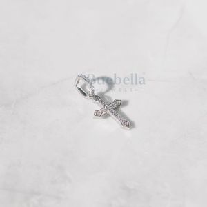 14K chapado en oro blanco 925 plata esterlina VVS Moissanite collares de diamantes Moissanite Micro Cruz celta colgante para mujeres - Product Image 4