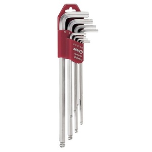Juego de Llaves Hexagonales de 9 Piezas 911LG-HM9D con Cabeza Esférica, Tamaños 1.5-10 mm, Acero al Cromo Vanadio, Soporte de Plástico por AMF - Product Image 1