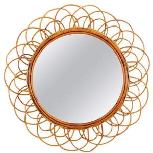 Salon Moderne Fantaisie Forme Ronde Mur Rotin Miroir Taille Personnalisée Sunburst Rotin À La Main Mur Décor Miroir - Product Image 4