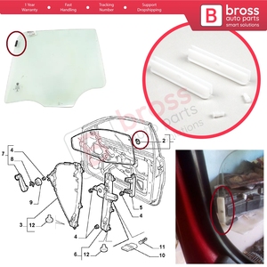 BCF422 2 pièces Clips de guidage de vitre pour 147 500 Doblo Multipla Panda Punto - Product Image 5