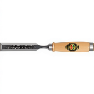 Ciseau de style Ulm avec manche en bois de hêtre CHERRY, largeur de coupe de 32 mm, avec 2 pinces en acier - Product Image 3