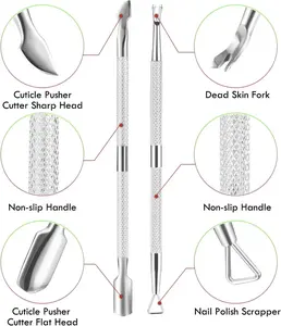 Venta al por mayor pinzas para cutículas logotipo personalizado pinzas duraderas para las esquinas de las uñas Mango antideslizante herramientas de manicura - Product Image 4