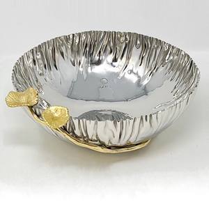 Tazón de servir de Metal de hoja chapada en oro para Navidad, hogar, Hotel, mesa, nueces, fruta, uso de servicio en precio al por mayor - Product Image 2