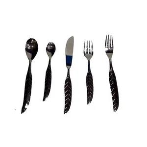 การออกแบบที่กําหนดเองชุบเงินสแตนเลสออกแบบเรียบง่ายชุดช้อนส้อม Flatware เครื่องเงินเครื่องครัวชุดบนโต๊ะอาหารชุดช้อนส้อม - Product Image 5