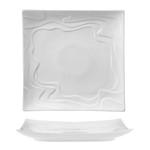 Assiette ondulée M1934 Quadro en porcelaine fine, 27,5 x 27,5 cm, pour la restauration, l'hôtellerie et la vente en gros de vaisselle - Product Image 1
