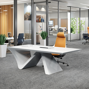 Escritorio Ejecutivo de Lujo Moderno, Muebles Modulares de Madera para Oficina, Mesa de Trabajo para Jefe/CEO, Escritorio Gerencial Grande en Forma de L - Product Image 5