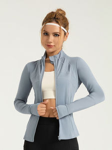 Nouvelle veste de sport zippée pour femmes pour l'automne vêtements de sport élastiques respirants poche avant haut de fitness pour la course à pied Yoga Sports athlétiques - Product Image 5