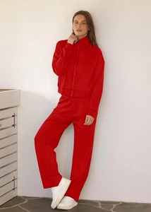 Survêtement en polaire personnalisé, matière respirante, coupe-vent, confortable, grande taille, sweat à capuche et pantalon de survêtement athlétique pour femme - Product Image 3