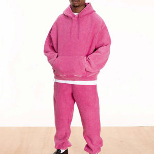 Basiques nouveau Style hommes sweats à capuche lavage à l'acide plaine couleur unie blanc grande taille poids lourd thermique hommes à capuche lavage à l'acide sweats à capuche - Product Image 3