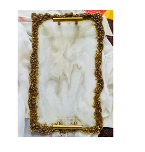 Plateau de service en résine de meilleure qualité Plateau de service en résine décoré à la maison pour restaurant et hôtel Taille personnalisée - Product Image 1